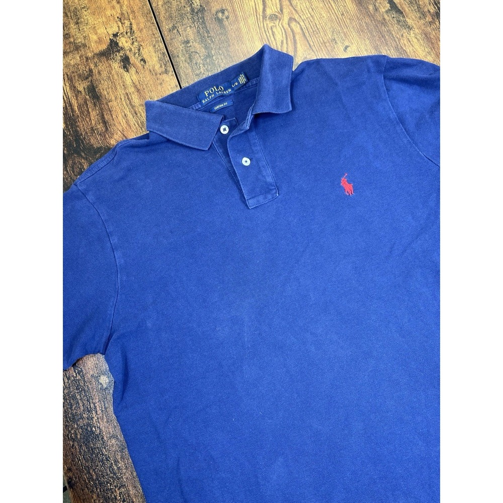 Vintage 90's Polo Ralph Lauren Navy Collared Polo Shirt Men's Size L